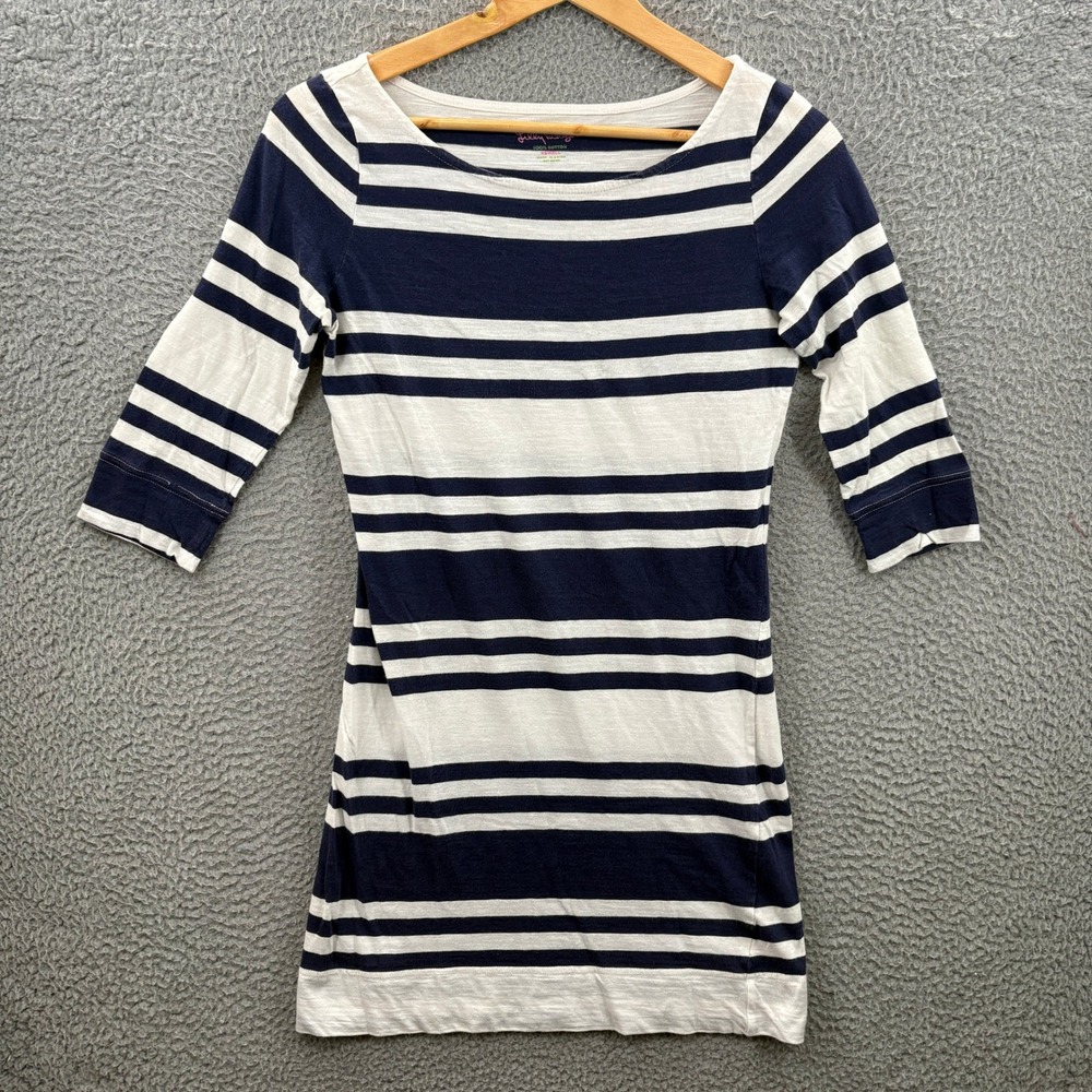 Lilly Pulitzer Dress Womens‎ XS Cassie Mini Blue Striped Boat Neck 3/4 Sleeve